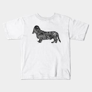 Basset Hound Dog black and white Kids T-Shirt